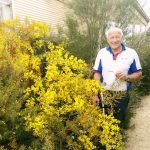 Pat Laher in his garden, Uralla 2020